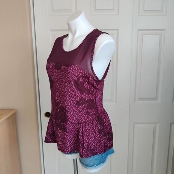 American Eagle Outfitters Live Your Life peplum floral mesh athletic tank - Picture 5 of 11